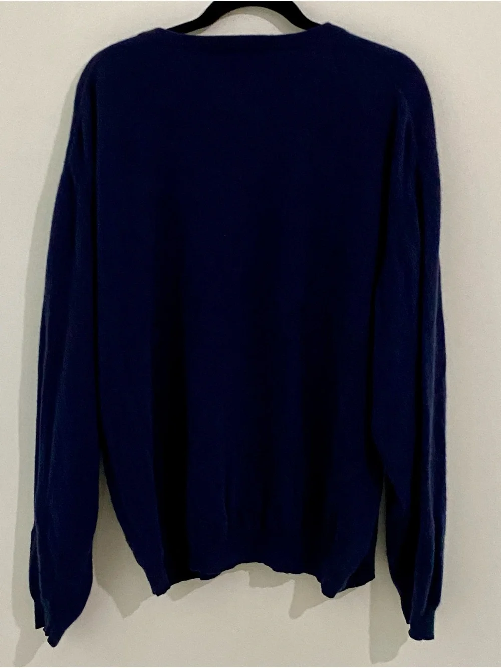 Pronto-Uomo Deep Navy V-Neck 100% Cashmere Men’s Sweater-3X